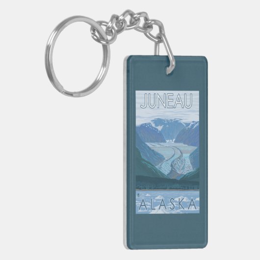 Gletscher-Szene - Juneau, Alaska Schlüsselanhänger (Vorderseite links)
