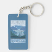 Gletscher-Szene - Juneau, Alaska Schlüsselanhänger (Rückseite)