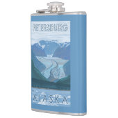 Gletscher-Szene - Petersburg, Alaska Flachmann (Links)