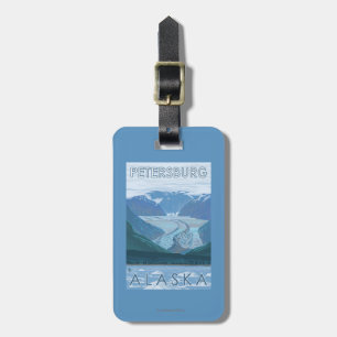 Gletscher-Szene - Petersburg, Alaska Gepäckanhänger