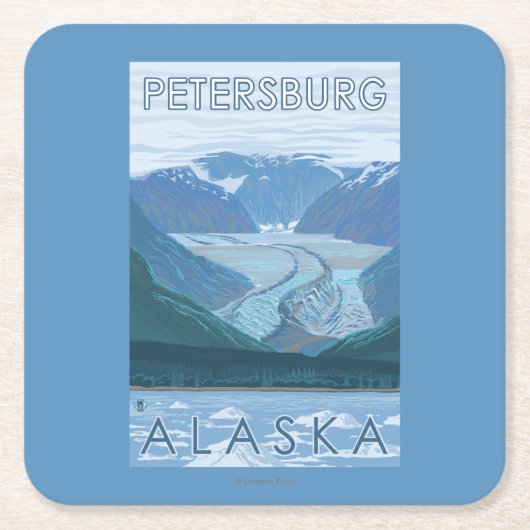 Gletscher-Szene - Petersburg, Alaska Rechteckiger Pappuntersetzer (Vorderseite)