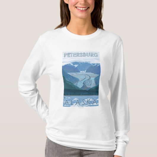 Gletscher-Szene - Petersburg, Alaska T-Shirt (Vorderseite)