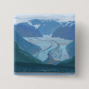Gletscher-Szene - Seldovia, Alaska Button