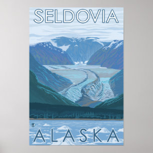 Gletscher-Szene - Seldovia, Alaska Poster