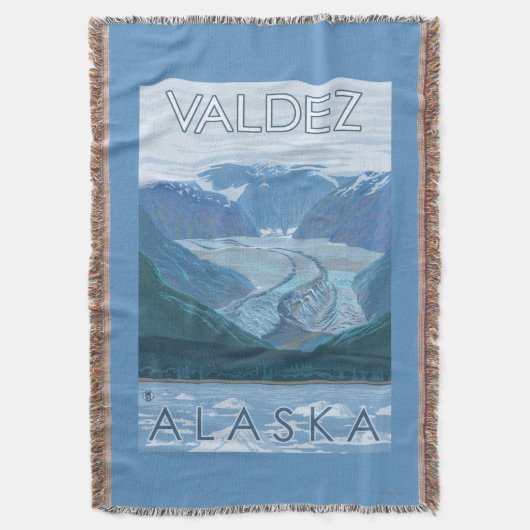 Gletscher-Szene - Valdez, Alaska Decke (Vorderseite Vertikal)