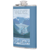 Gletscher-Szene - Valdez, Alaska Flachmann (Links)