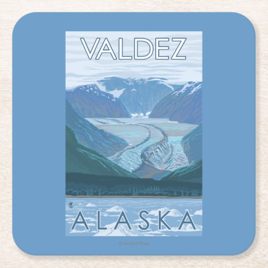 Gletscher-Szene - Valdez, Alaska Rechteckiger Pappuntersetzer (Vorderseite)