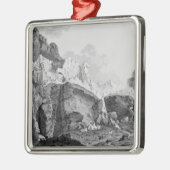 Gletscher von Grindelwald Silbernes Ornament (Links)