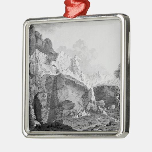 Gletscher von Grindelwald Silbernes Ornament (Links)