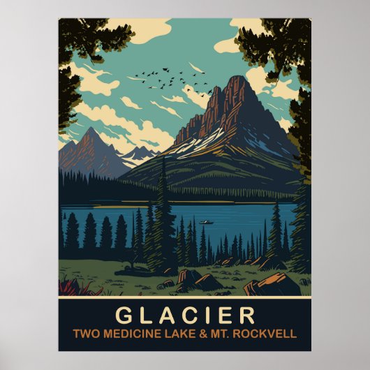 Gletscher, Zwei Medicine Lake und Rockwell Poster (Vorne)