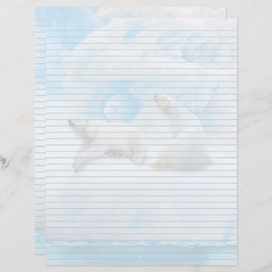 Gletscherbären Lined - 8,5" x 11" Stationierblech (Vorne/Hinten)