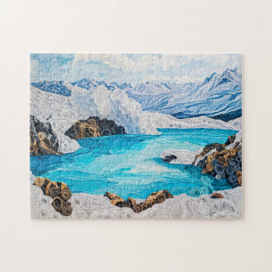 Gletscherbergsee im Quilling-Stil Puzzle