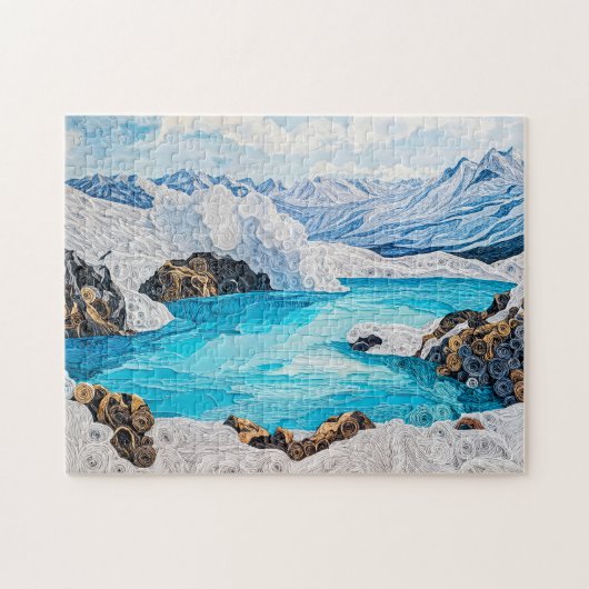 Gletscherbergsee im Quilling-Stil Puzzle (Horizontal)