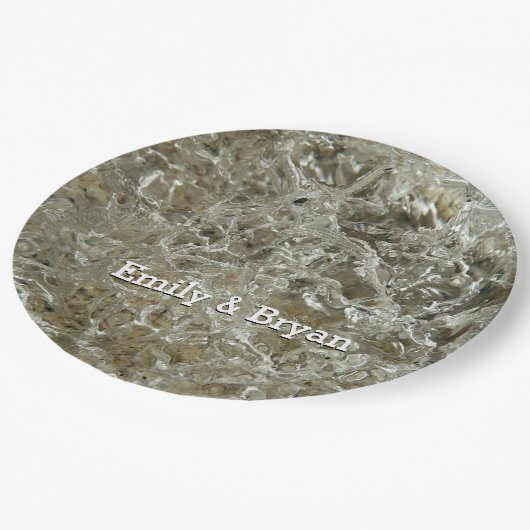 Gletschereis Abstrakte Naturstruktur Pappteller (Schrägansicht)