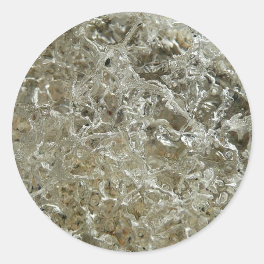 Gletschereis Abstrakte Naturstruktur Runder Aufkleber (Vorderseite)