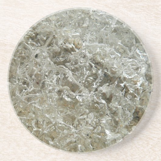 Gletschereis Abstrakte Naturstruktur Sandstein Untersetzer (Vorne)