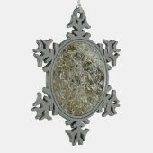 Gletschereis Abstrakte Naturstruktur Schneeflocken Zinn-Ornament (Links)