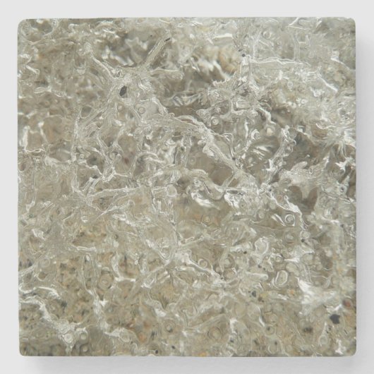 Gletschereis Abstrakte Naturstruktur Steinuntersetzer (Vorderseite)