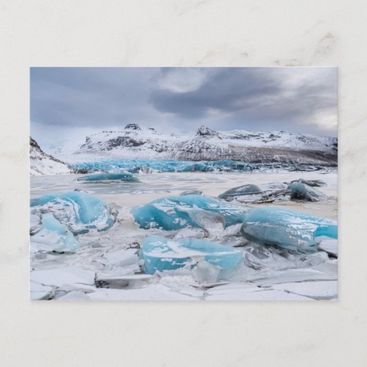 Gletschereislandschaft, Island Postkarte (Vorderseite)