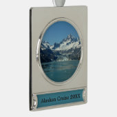 Gletschergewässer von Alaska Gefüttert Banner-Ornament Silber (Rechts)