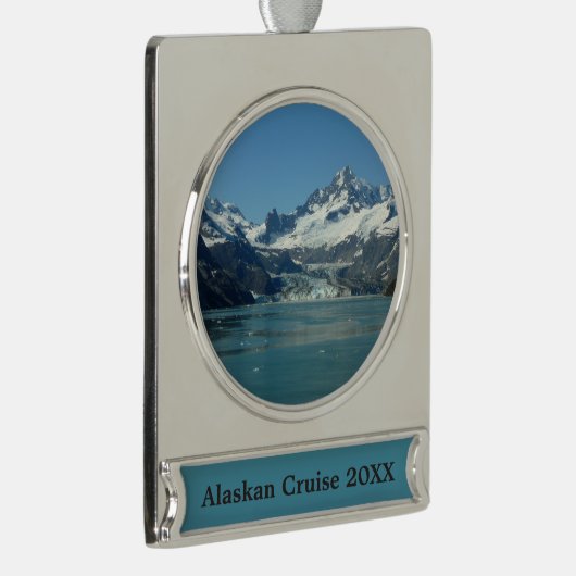 Gletschergewässer von Alaska Gefüttert Banner-Ornament Silber (Rechts)