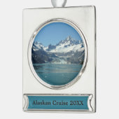 Gletschergewässer von Alaska Gefüttert Banner-Ornament Silber (Links)