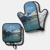 Gletschergewässer von Alaska Gefüttert Ofenhandschuh & Topflappen-Set (Vorderseite/Rückseite)