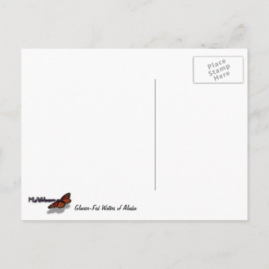 Gletschergewässer von Alaska Gefüttert Postkarte (Rückseite)