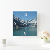 Gletschergewässer von Alaska Gefüttert Quadratische Wanduhr (Zuhause)