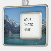 Gletschergewässer von Alaska Gefüttert Rahmen-Ornament Silber (Links)