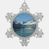 Gletschergewässer von Alaska Gefüttert Schneeflocken Zinn-Ornament (Vorderseite)