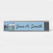 Gletschergewässer von Alaska Gefüttert Schreibtischnamensplakette (Vorderseite )