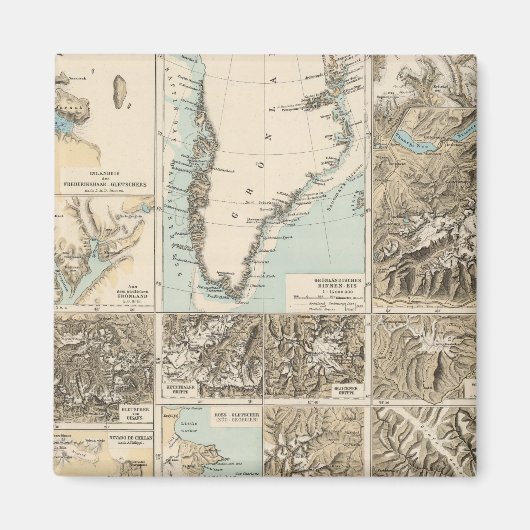 Gletscherkar te - Glacier Atlas Map Magnet (Vorne)