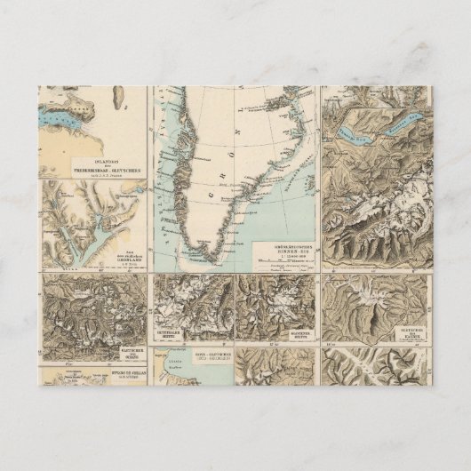 Gletscherkar te - Glacier Atlas Map Postkarte (Vorderseite)