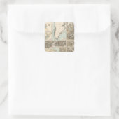 Gletscherkar te - Glacier Atlas Map Quadratischer Aufkleber (Tasche)
