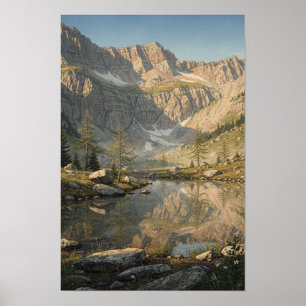 Gletscherkar und Alpensee-Landschaftsposter Poster