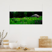 Gletscherkugel in einem Lupinefeld-Poster Poster (Küche)