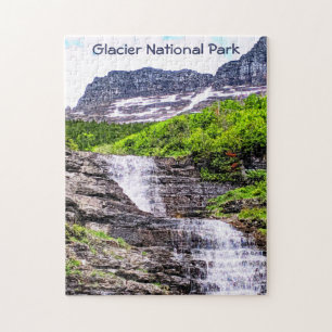 Gletschermelt Wasserfälle Rocky Mountains Puzzle