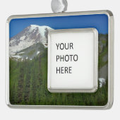 Gletscherschmelze am Mount Rainier Rahmen-Ornament Silber (Links)