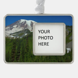 Gletscherschmelze am Mount Rainier Rahmen-Ornament Silber