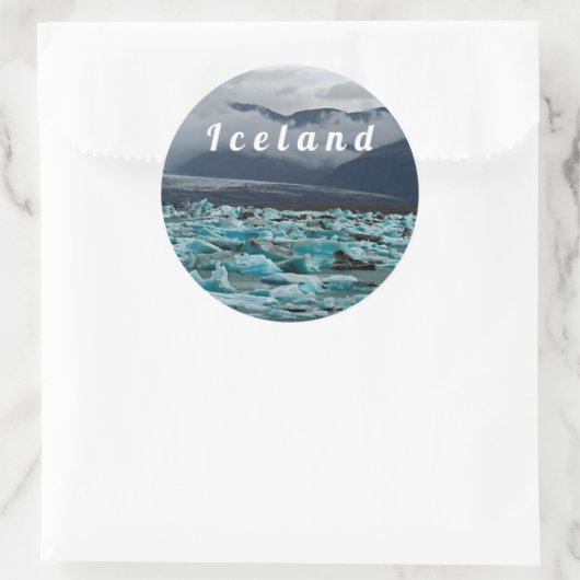 Gletschersee Jokulsarlon - Island Runder Aufkleber (Tasche)