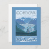 Gletscherszene - Cordova, Alaska Postkarte (Vorne/Hinten)