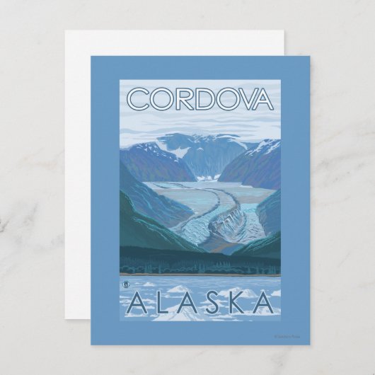 Gletscherszene - Cordova, Alaska Postkarte (Vorne/Hinten)
