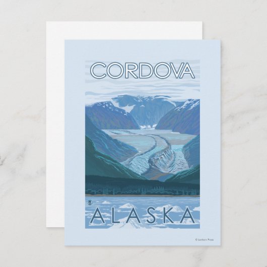 Gletscherszene - Cordova, Alaska Postkarte (Vorne/Hinten)