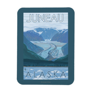 Gletscherszene - Juneau, Alaska Magnet