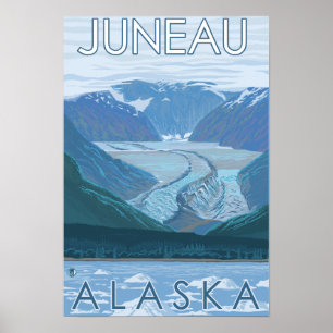 Gletscherszene - Juneau, Alaska Poster