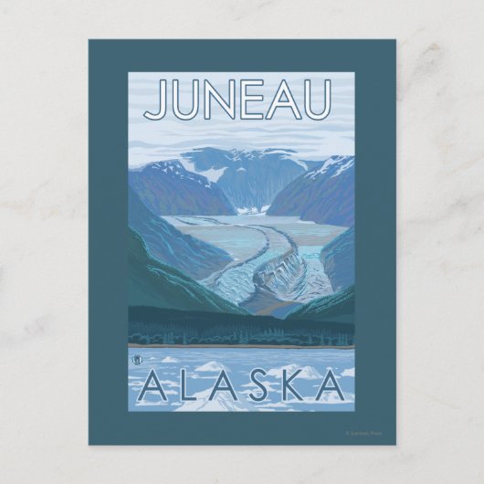 Gletscherszene - Juneau, Alaska Postkarte (Vorderseite)
