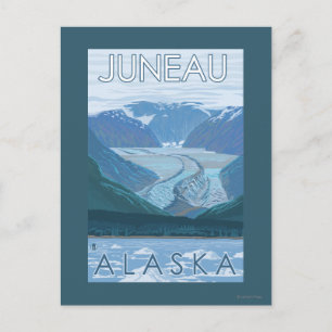 Gletscherszene - Juneau, Alaska Postkarte