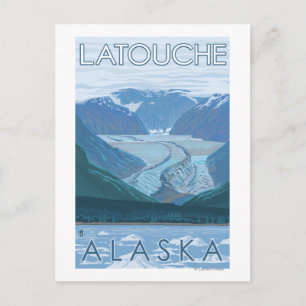Gletscherszene - Latouche, Alaska Postkarte