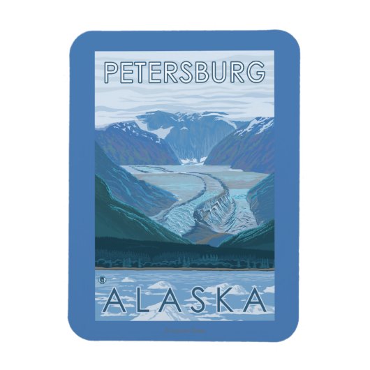 Gletscherszene - Petersburg, Alaska Magnet (Vertikal)